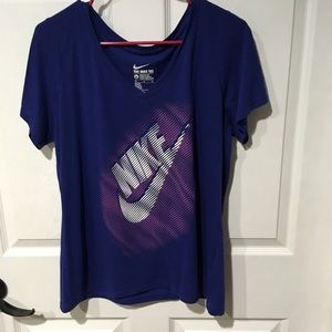 Blue and Purple Nike Short Sleeved T-Shirt.